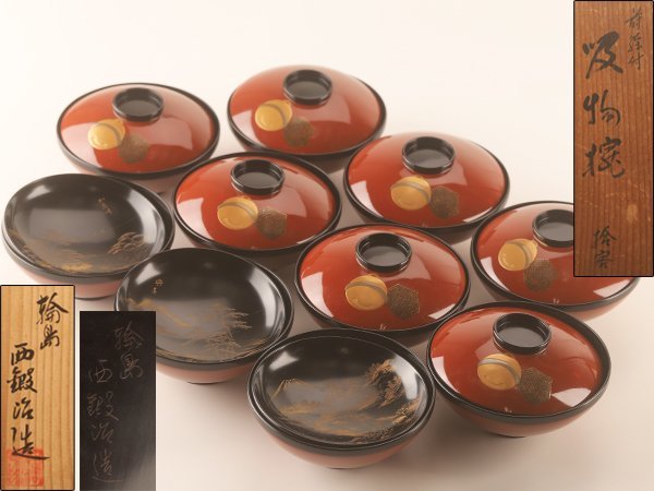 輪島塗椀⑧ 東海道53次蒔絵 1客127,600円（税込） 輪島塗の 輪島塗