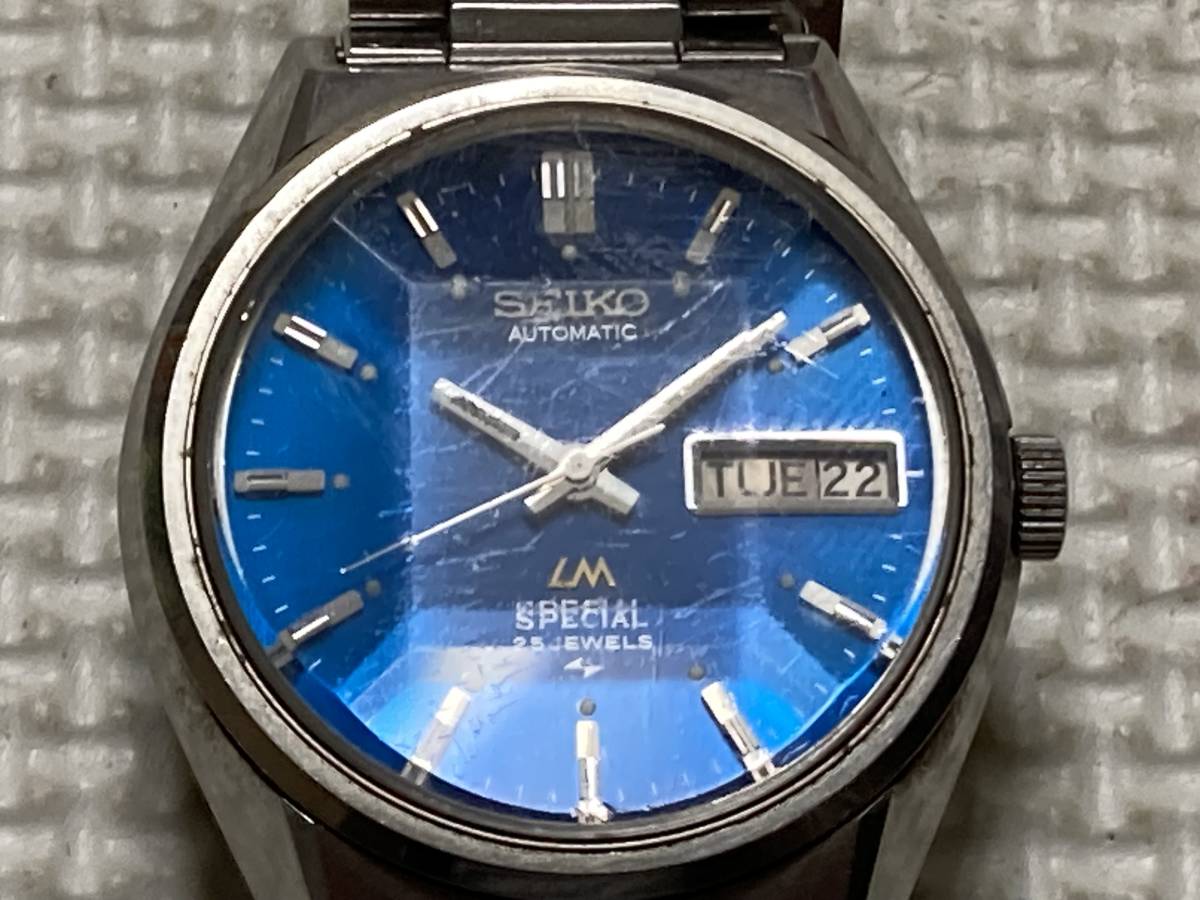 セイコー LM スペシャル メンズ自動巻き腕時計 5216-7000 カットガラス オリジナルブレス