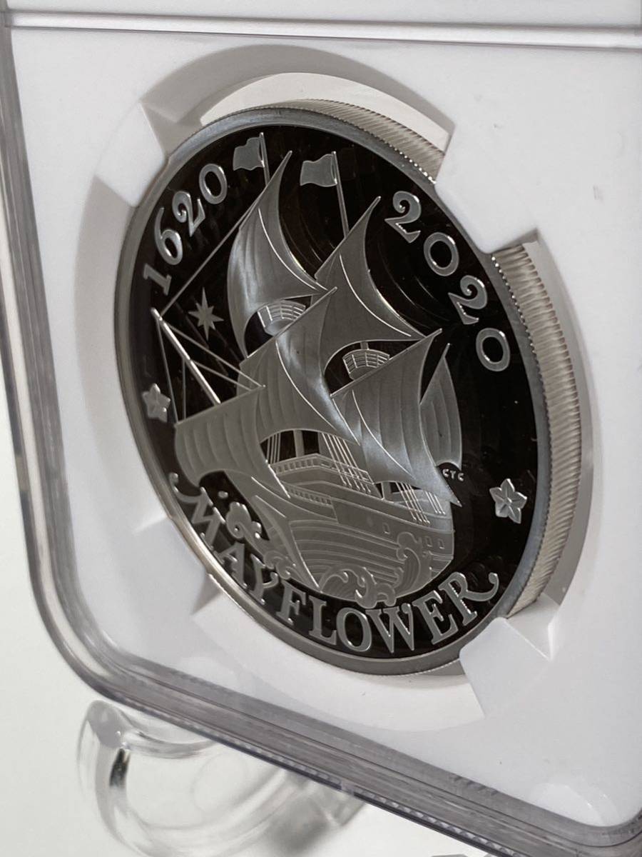 最高鑑定！400周年記念】2020年 イギリス アメリカ 2ポンド 銀貨 メイ