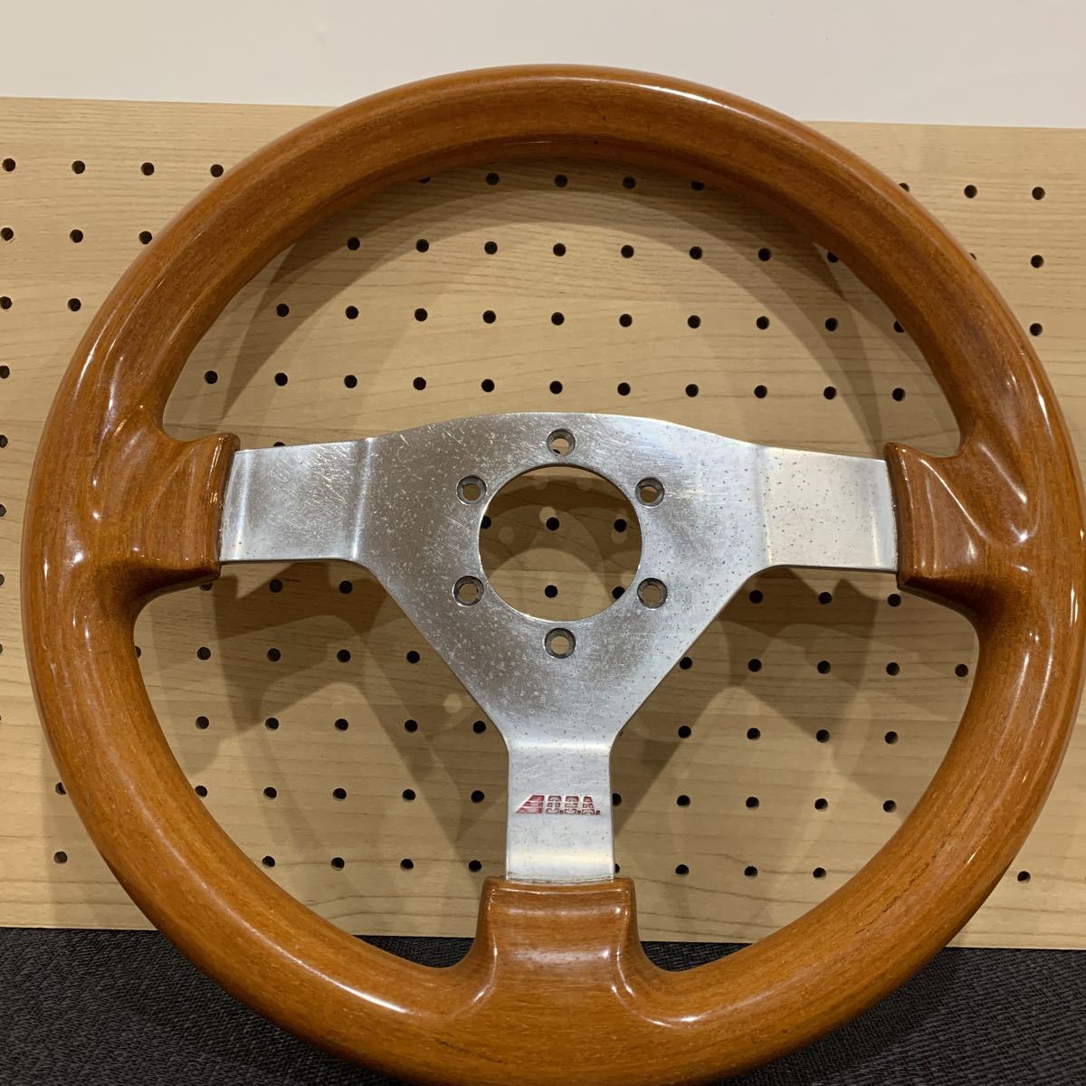 旧車 OBA ウッドハンドル 約325㎜ 6穴 【現状品】 Yahoo!オークション