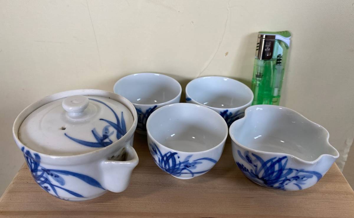 煎茶道具 急須・湯呑・煎茶椀 在銘 検：染付 伊万里 時代物 中国 唐物 