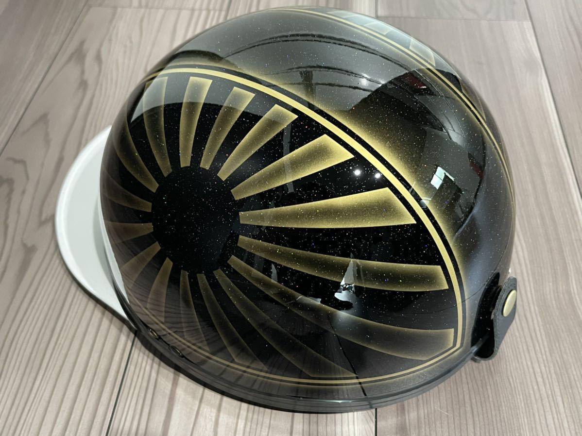 富士日章 コルク半 ヘルメット 旧車會 暴走族 三段シート ロケット  