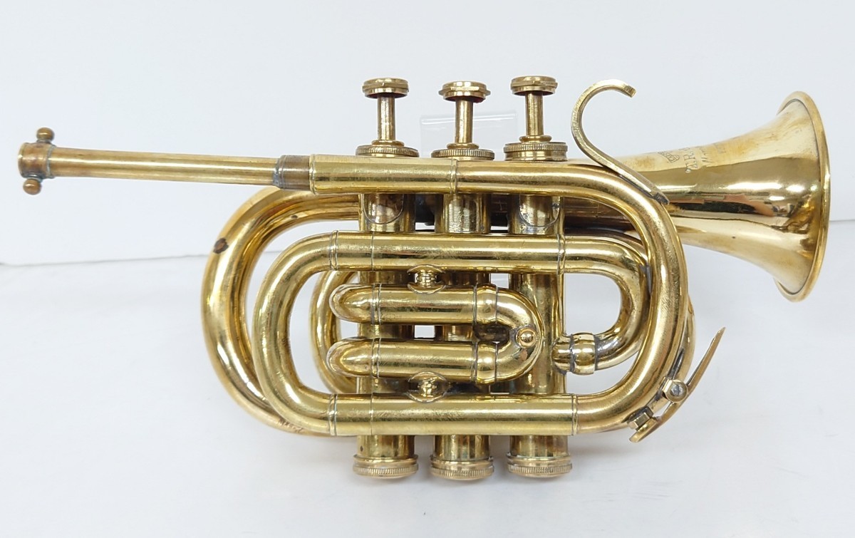 R1-159】 T.R. & SONS MEERUT ポケット トランペット 管楽器 音楽 携帯