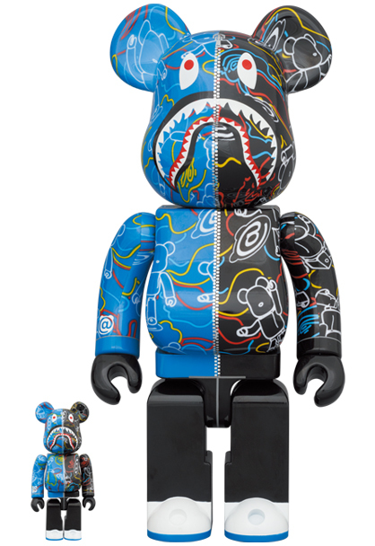 新作入荷，限定セール BE@RBRICK BAPE R LINE CAMOSHARK 100％＆400%(キューブリック、ベアブリック)｜売買されたオークション情報、yahooの商品情報をアーカイブ公開 - オークファン キューブリック、ベアブリック