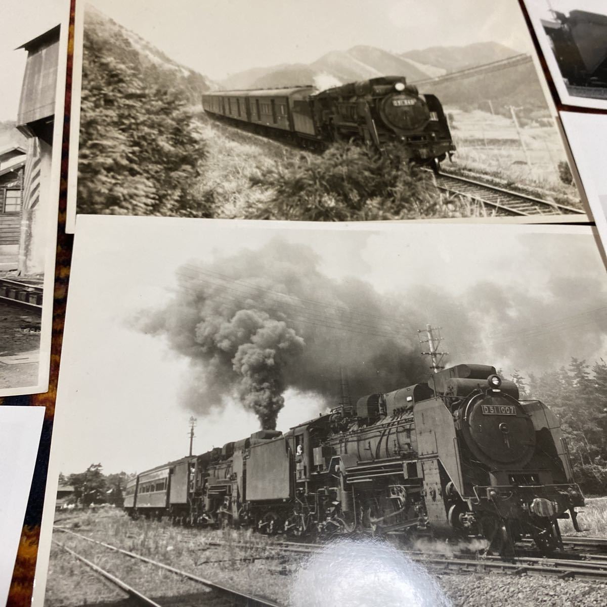 古い 鉄道 蒸気 機関車 写真 8枚 SL C57 D51 国鉄 貴重 資料 白黒