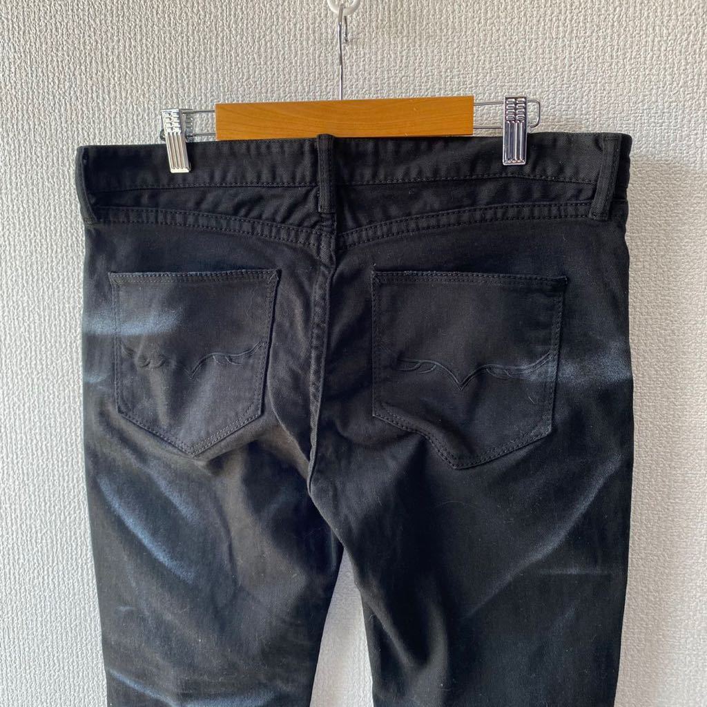 FUGA ストレッチ ブラック デニム パンツ 46 フーガ 加工 スリム 