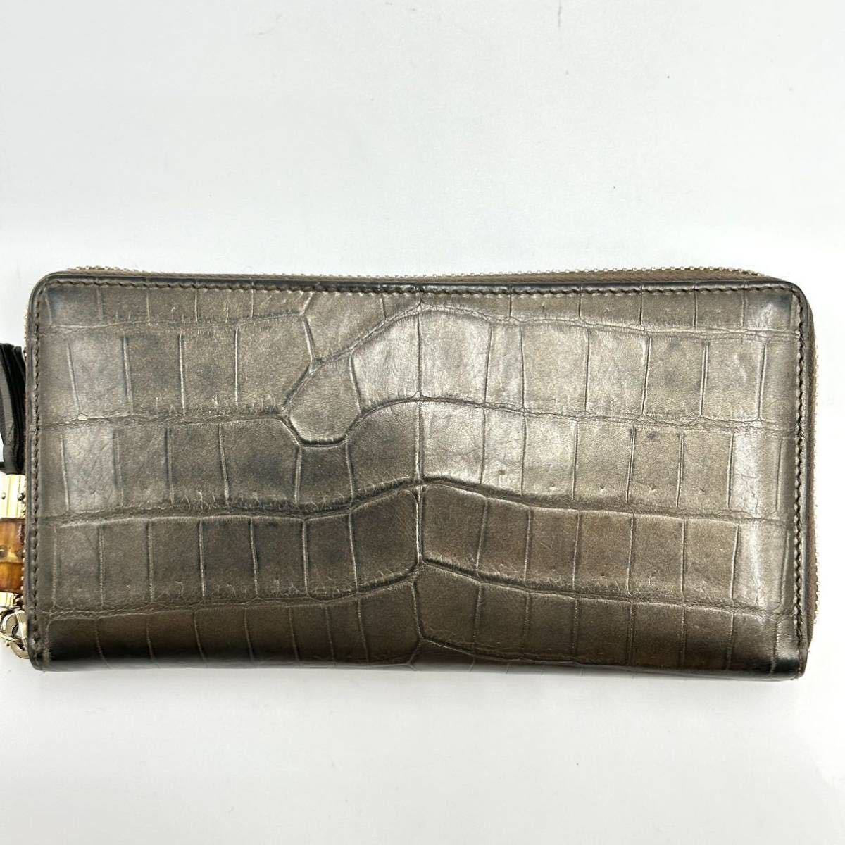 未使用級 付属品多数 グッチ GUCCI クロコダイル バンブータッセル 