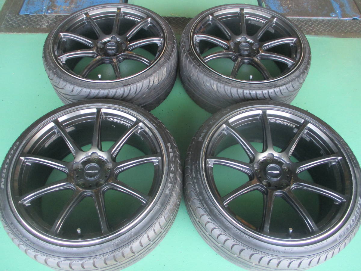 中古】クロススピード CR9 19x8.5J 5H 114.3 +35 4本 235/35R19 245 