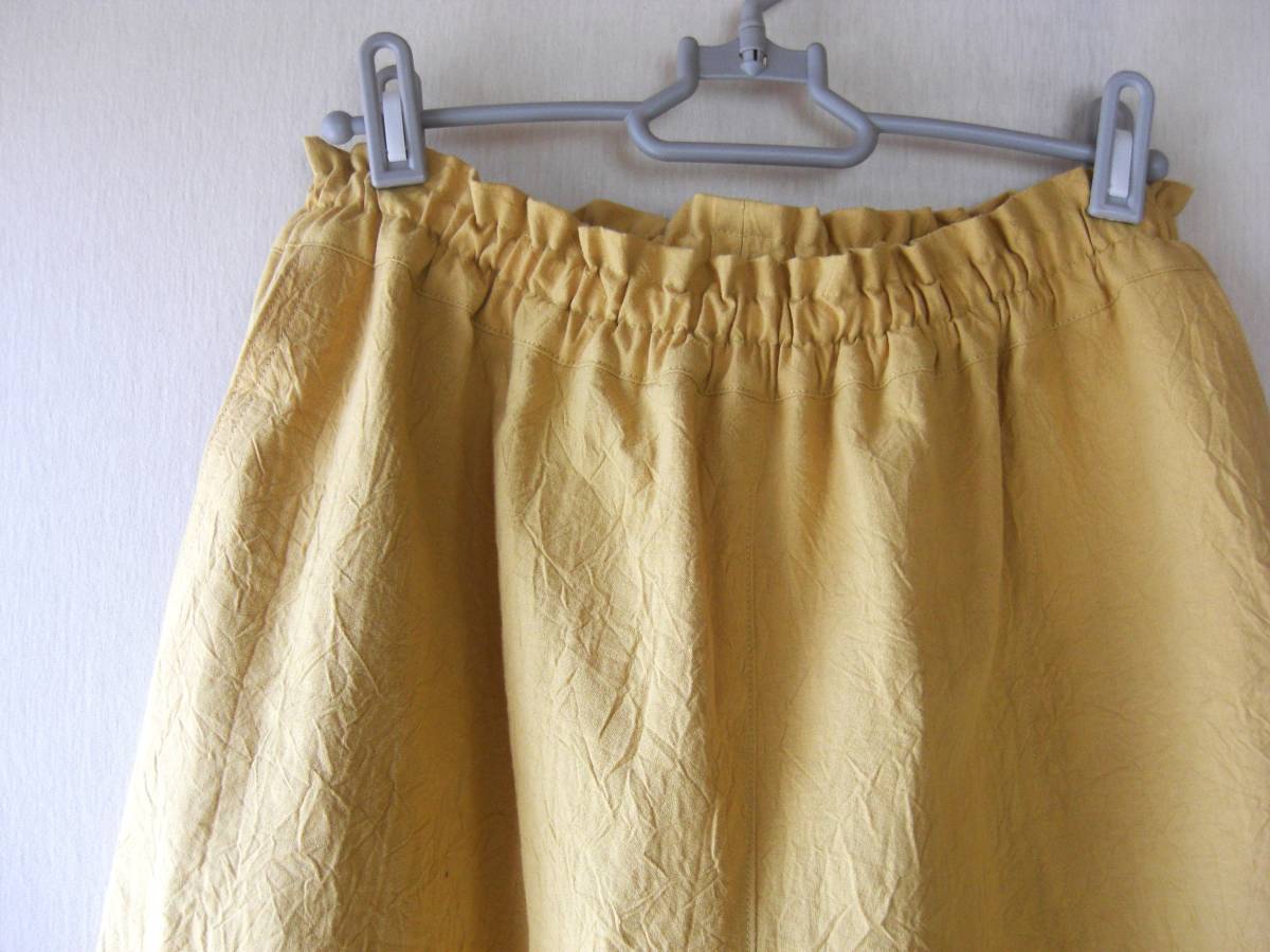 ♪ハンドメイド　綿ワッシャー　マスタードイエローのバルーンパンツ　ML♪