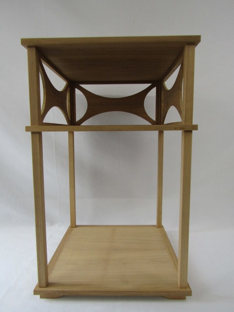 ◇茶道具 表千家 惺斎好 桐木地 糸巻透 二重棚◇