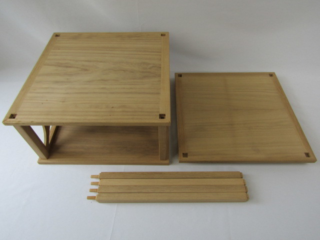 未使用超美品　惺斎好 桐木地 糸巻透二重棚 表千家 茶道具 オンライン卸売価格 ◇茶道具 表千家 惺斎好 桐木地 糸巻透 二重棚