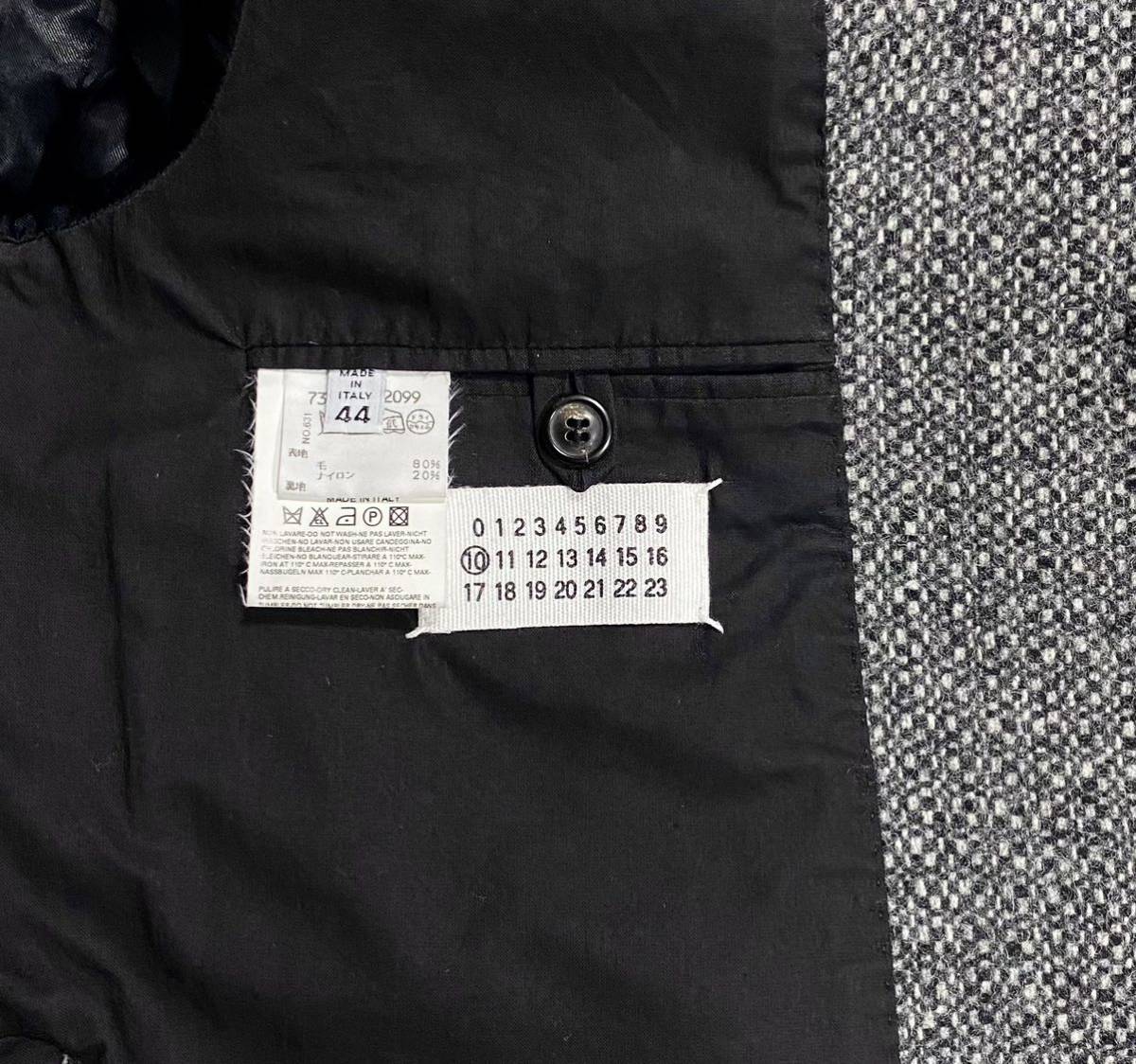 2003aw 本人期 マルジェラ Martin Margiela ウール 混紡 角ボタン 初期 