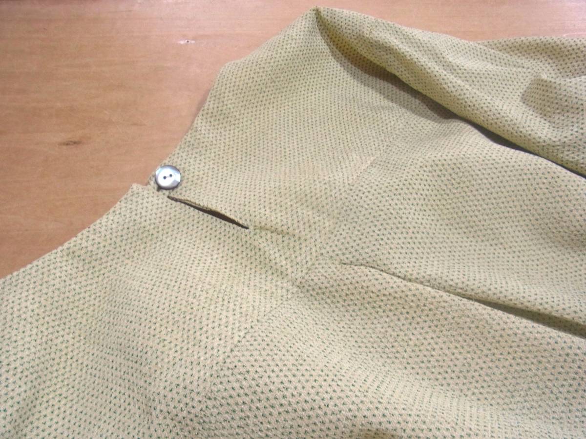 古布鎌倉山アロハ*着物リメイク：本塩沢・蚊絣：正絹夏着物：イレギュラーな裾のゆったりトップス＾＾チュニック・*ハンドメイド