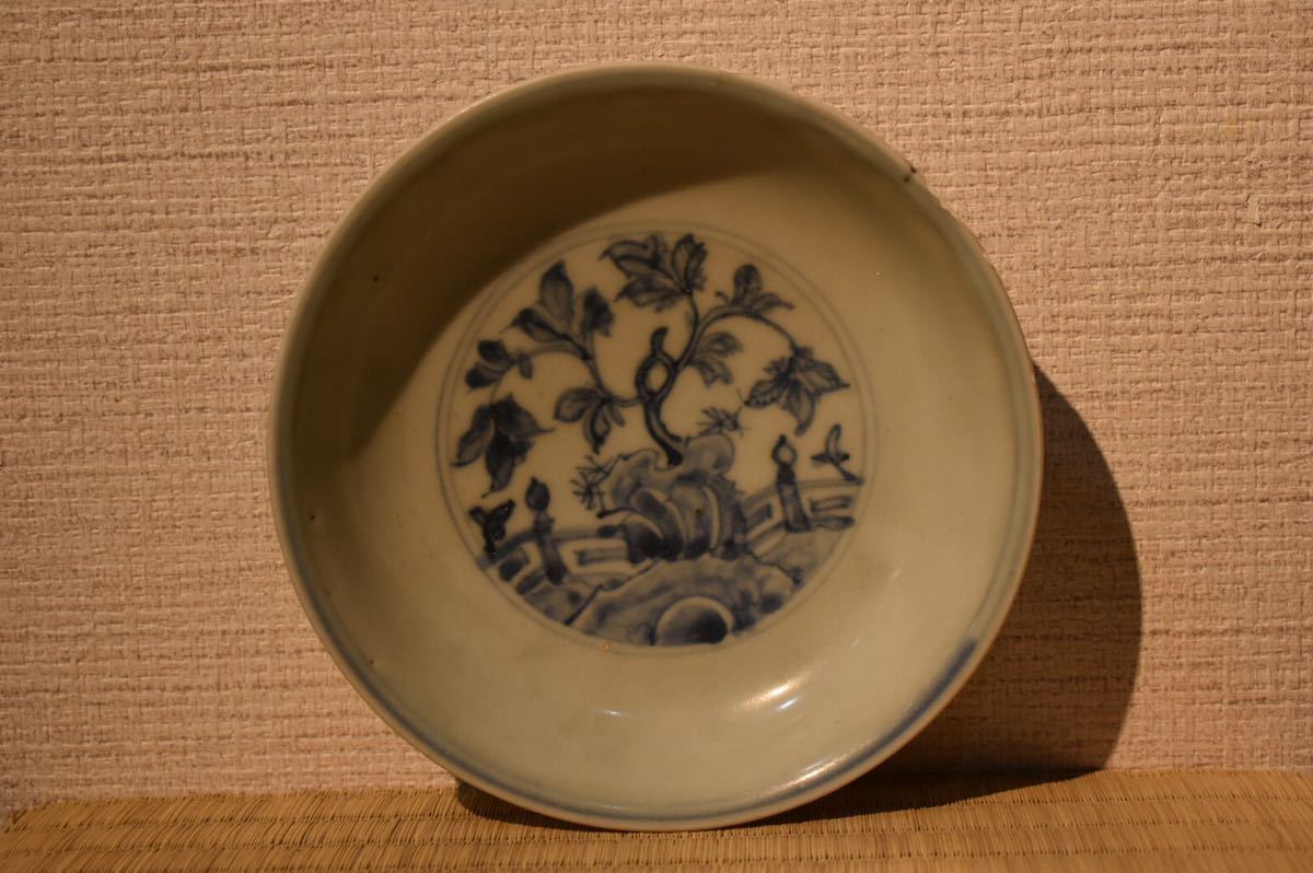 古美術 陶芸 五客 GE】Z1422【コレクター所蔵品】時代 染付皿 /朝鮮美術 中国古玩 古美術