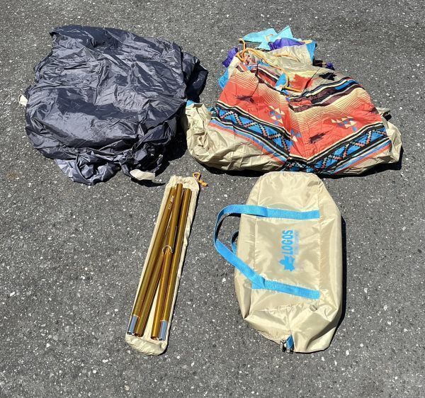 ハンガリー軍幕 ポンチョ テント 2枚 ポール・ペグセット④