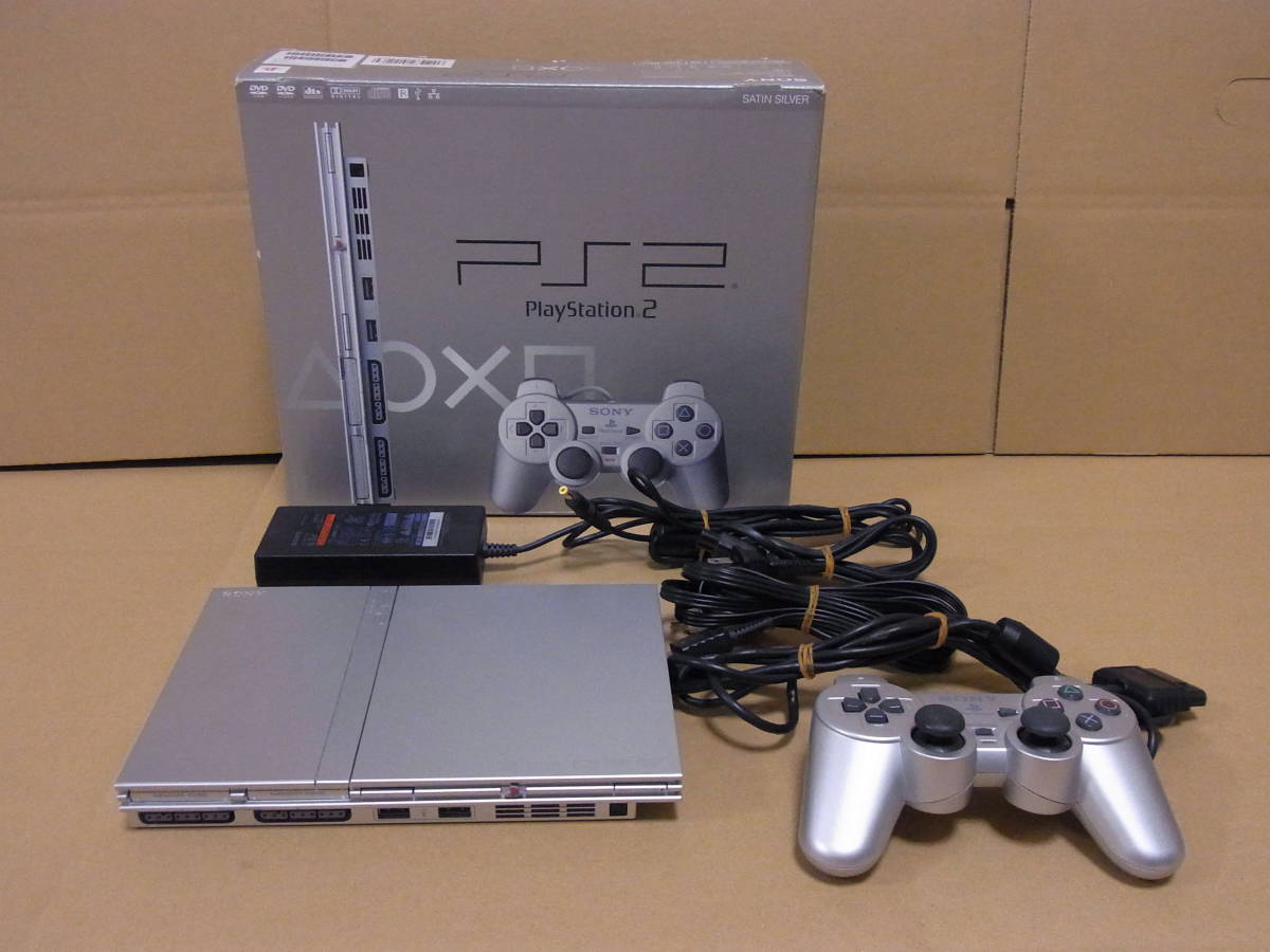 プレイステーション2 PlayStation2 サテンシルバー SCPH77000SS 動作品 