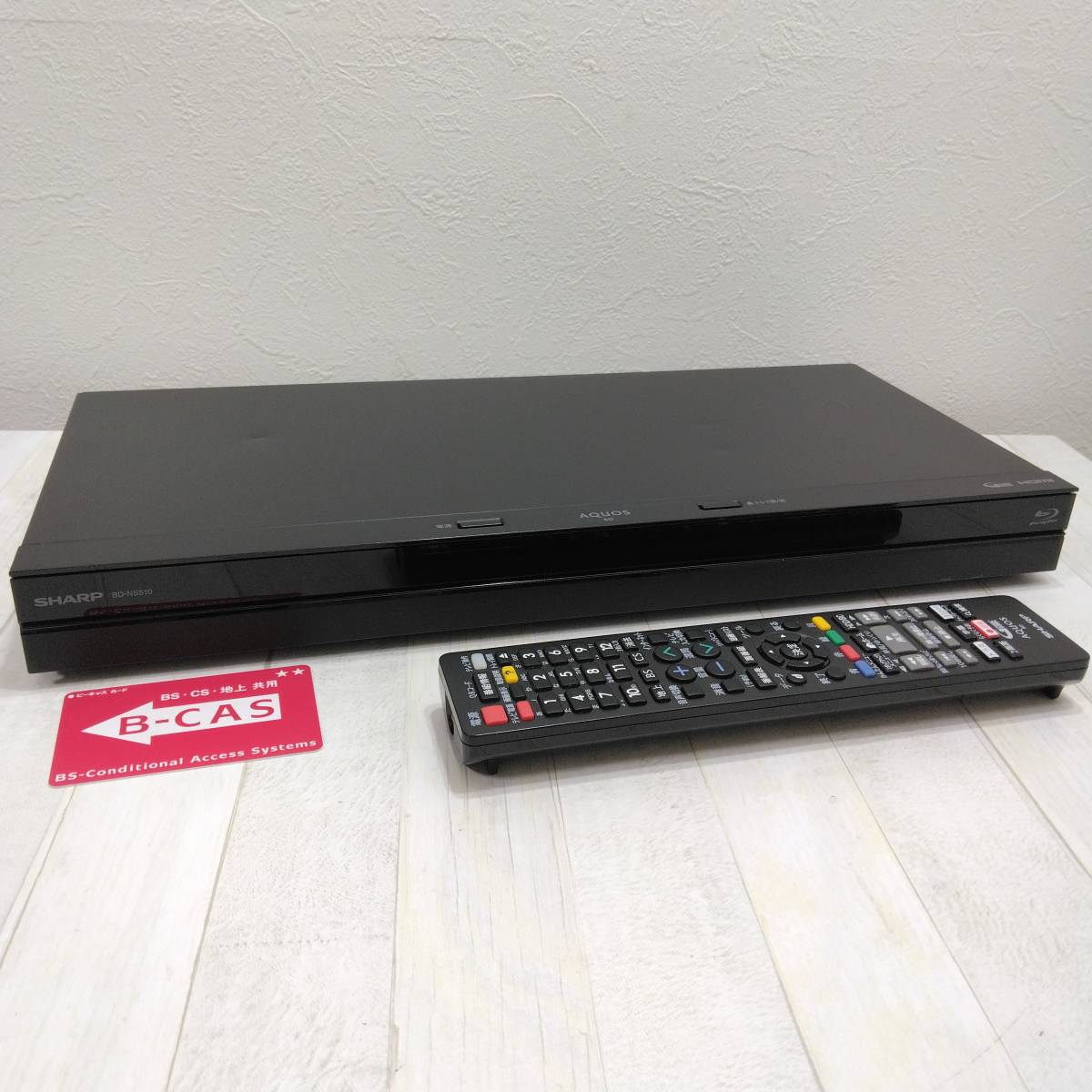送料無料! SHARP AQUOS BD-NS510 ブルーレイレコーダー BD/DVD・HDDレコーダー GB212PA リモコン付属 修理や部品取りに ジャンク品