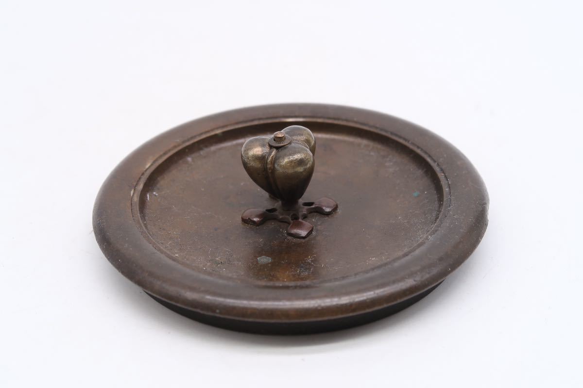 ▽Eb右1106 龍文堂造 銅製 急須 鶴 梅摘み 湯沸 煎茶道具