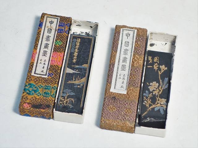 K07096【上海墨廠出品 中國書画墨 2点】大好山水 油煙101 / 鐵斎翁書画