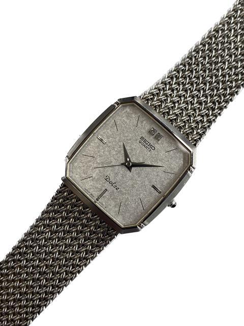 【即決/美品/稼働品】 電池交換済 SEIKO セイコー ドルチェ 2ポイントダイヤモンド 9521-5210 SS ステンレス 電池式 クオーツ