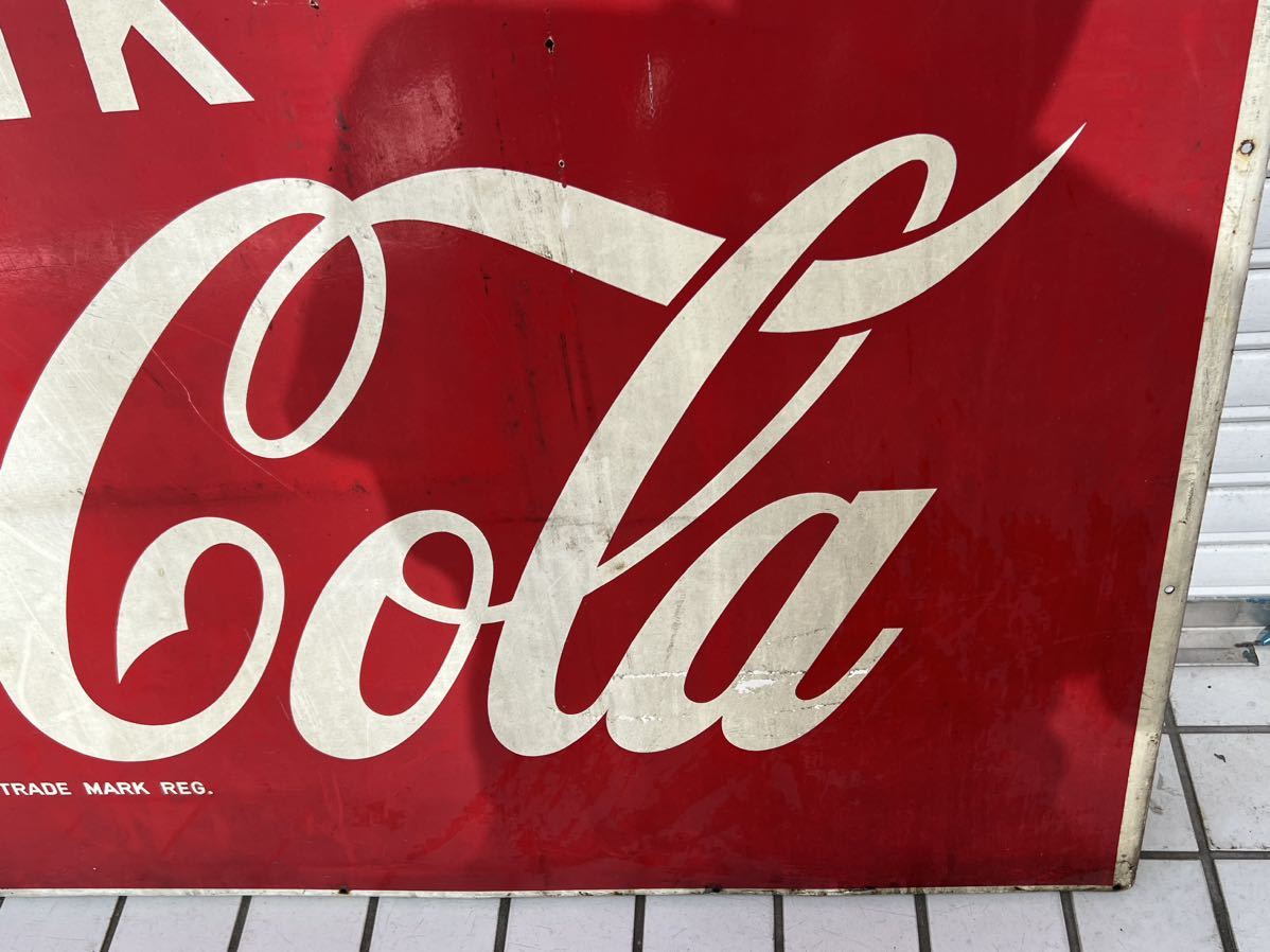 昭和レトロ コカ・コーラ 大型看板 Coca-Cola 年代物 大90㎝x90