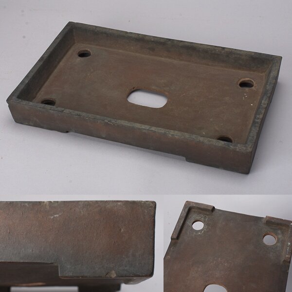 【千e475】紫泥 盆栽鉢 無銘　　　盆器 植木鉢 中国鉢