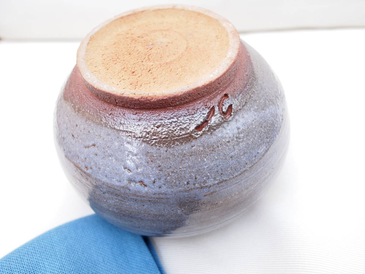 e3087 西岡小十 絵唐津 壷 共箱 唐津焼 壺 花入 茶道具 e3087 西岡小十