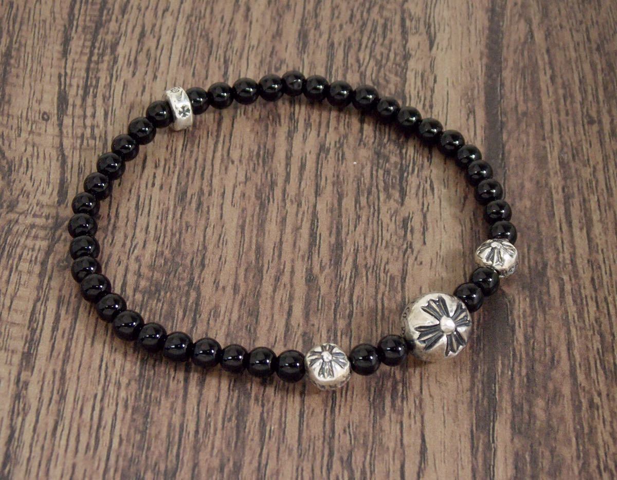 CHROME HEARTSクロムハーツ/ビーズブレスレット/BEAD 12/ブラックトルマリン/4mm/インボイス/１円から