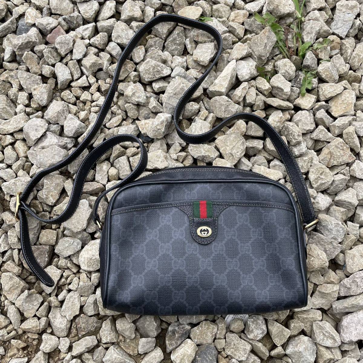 1円スタート】GUCCI オールドグッチ GG柄 シェリーライン 斜めがけ 