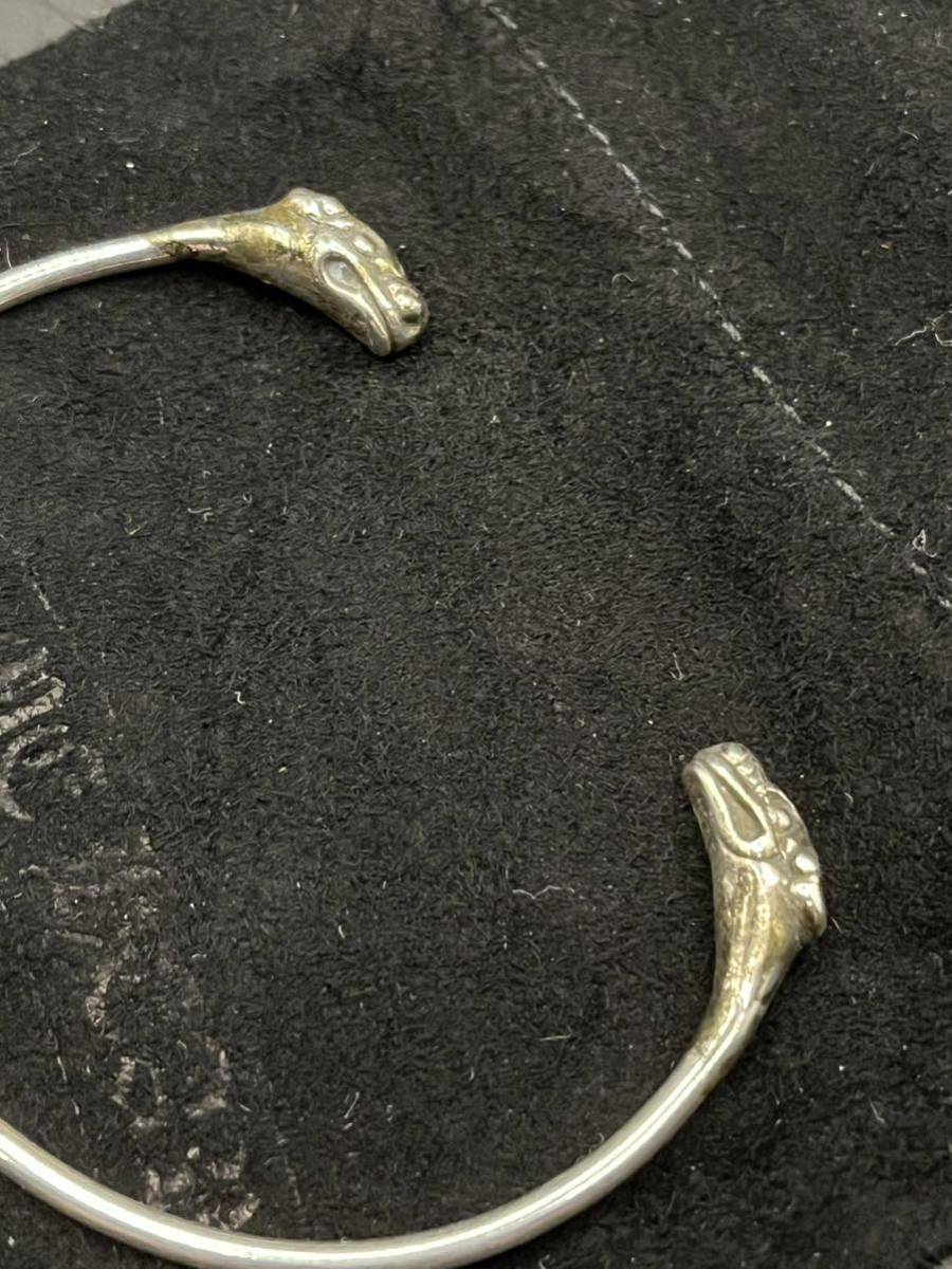 正規美品 CHROME HEARTS ケルティック ダブルドッグ スキニー バングル