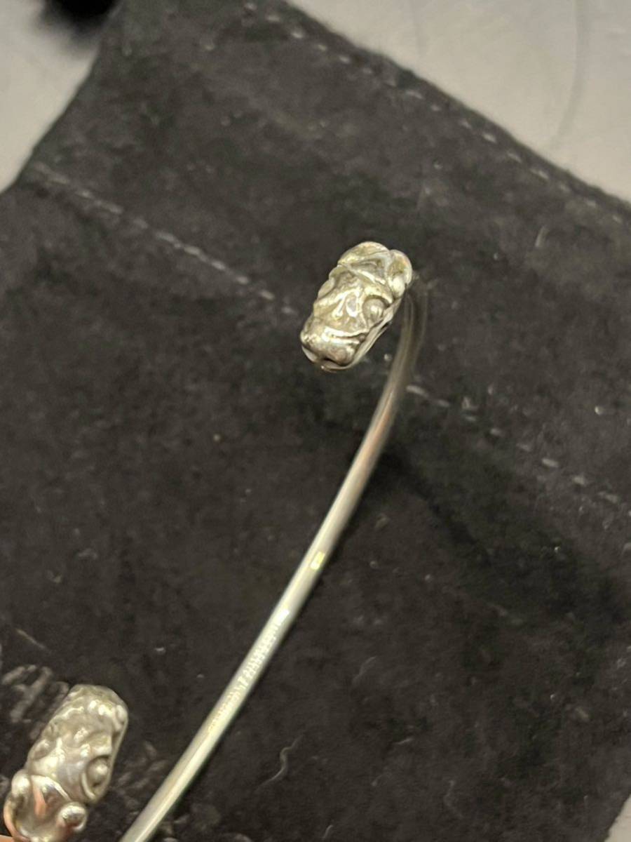 正規美品 CHROME HEARTS ケルティック ダブルドッグ スキニー バングル