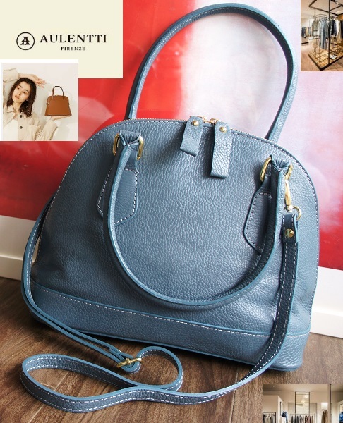 美品/AULENTTI FILENZE/オウレンティ/2wayレザーショルダーバッグ 