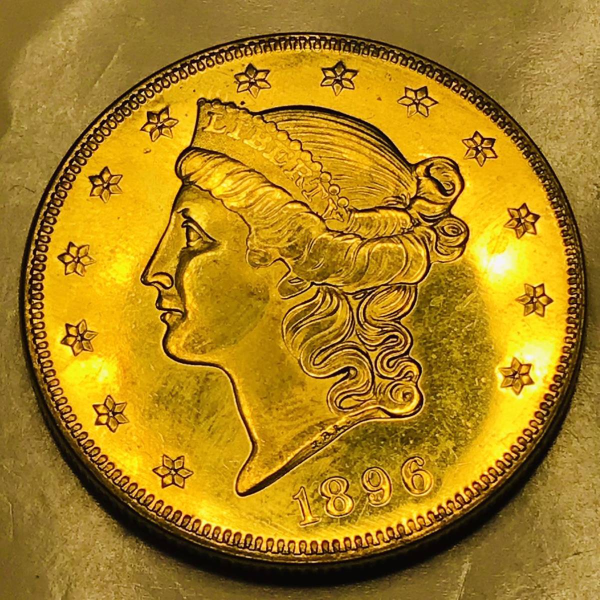 アンティークコイン アメリカ 20ドル金貨リバティヘッド1896-S 金貨 1896年 アメリカ リバティヘッド