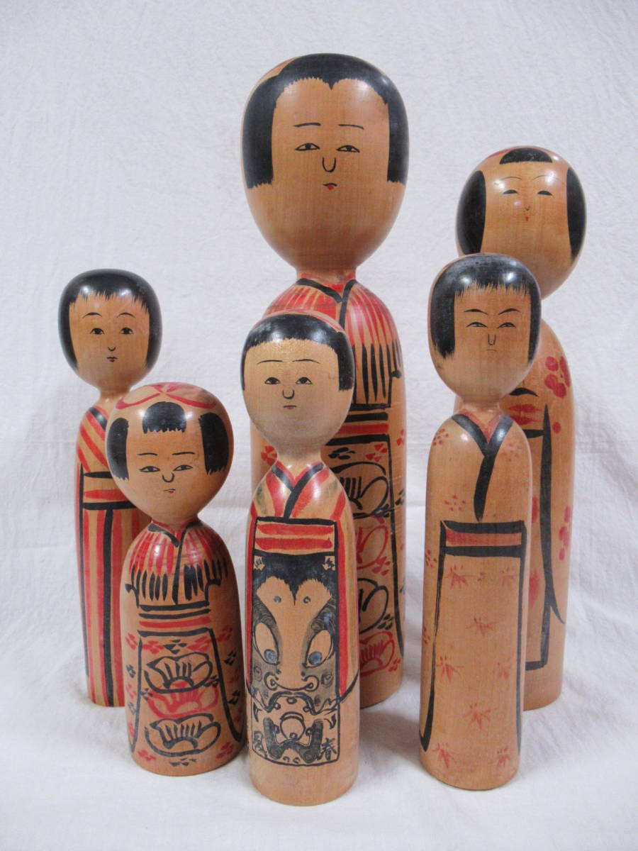 伝統こけし010 小椋啓太郎 小野寺正徳 高橋雄司 阿部平四郎 6点 