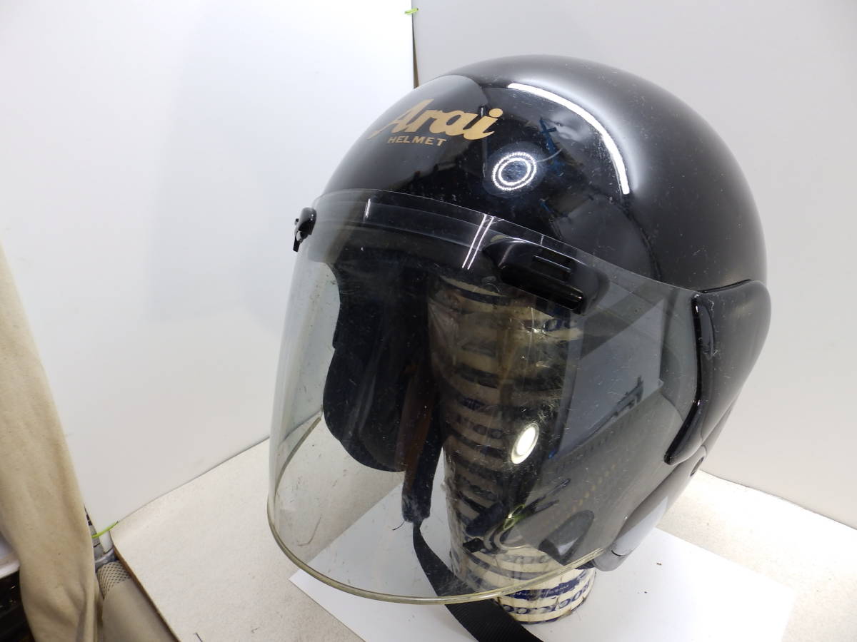 0-67 Arai ジェットヘルメット SZ 黒色 Msize 57cm-58cm 天スポ交換 