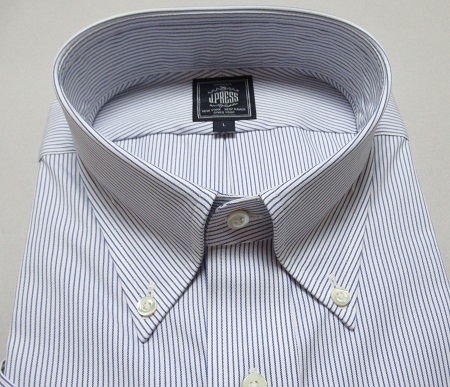 ジェイ・プレス/J.PRESS　【形態安定】ボタンダウン マイクロストライプ半袖シャツ/Lサイズ/HDOVIM0081/新品/ネイビー