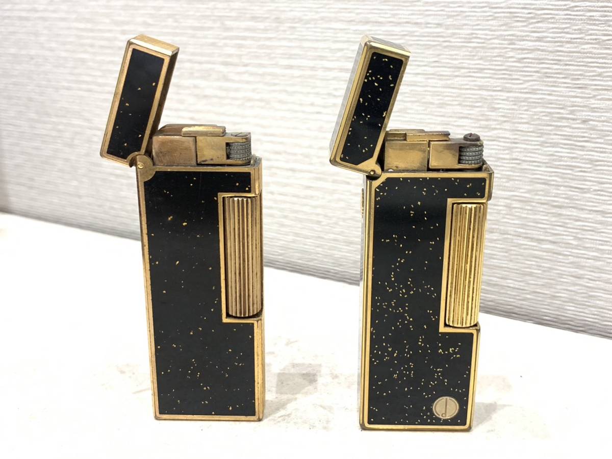 dunhill ダンヒル ローラー ガスライター ブラック 漆 & ゴールド 