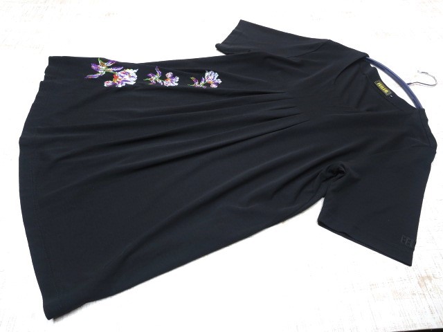 フェイラー*FEILER*フラワー刺*チュニック*カットソーブラウス*サイズ*M 