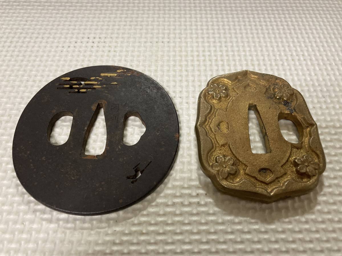 鍔 鐔 在銘 江府住正友 刀 刀剣 日本刀 武具 刀装具 装飾