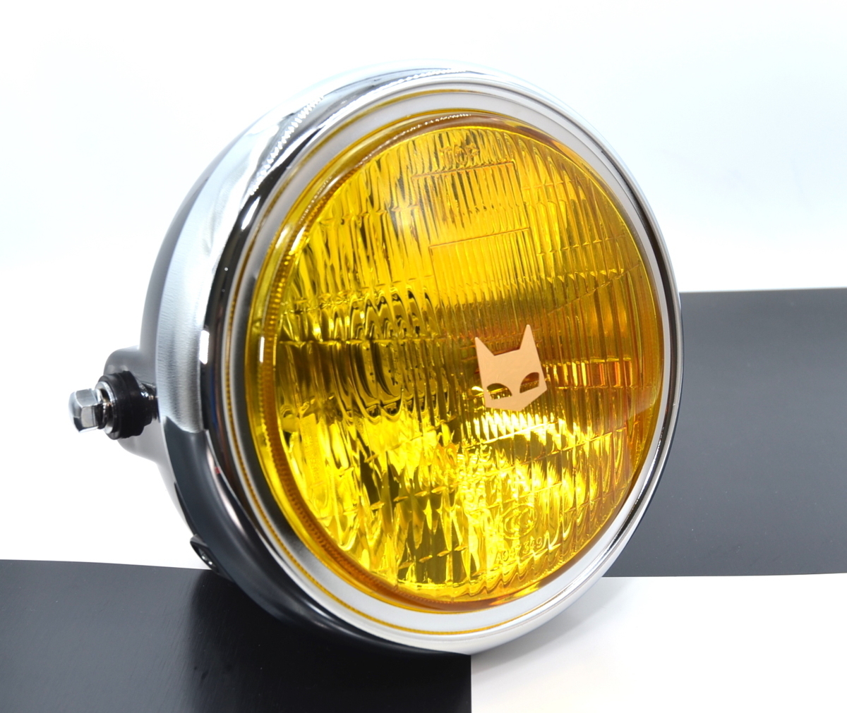 マーシャル タイプ LED ポジション付きヘッドライト 180Φ 黄色ガラス