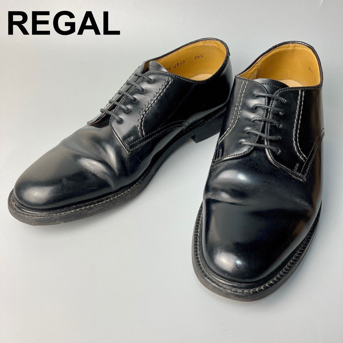 REGAL リーガル ビジネスシューズ ドレスシューズ 革靴 プレーントゥ レザー 26.5cm メンズ ブラック B72311-78