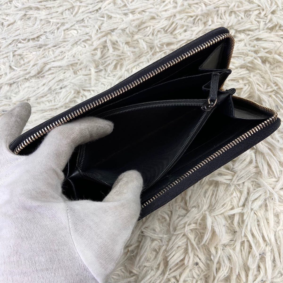1円 未使用級 GUCCI グッチ 長財布 ウォレット Wallet 小銭入れ カード 