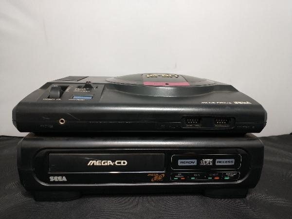 ジャンク 通電のみ確認済 メガドライブ + メガCD 本体 電源ケーブル 