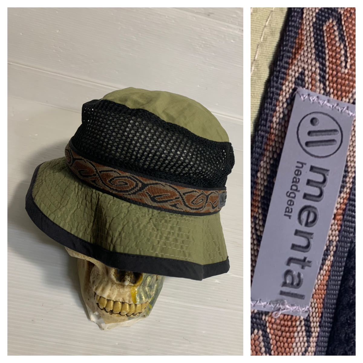 Mental headgear メンタル　ヘッドギア ハット　帽子 タグ付き mental headgear メンタルヘッドギア USA製 メッシュ切替