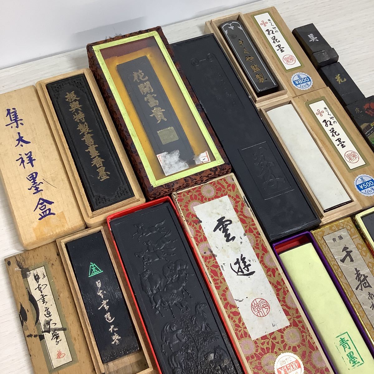 7KO45《古墨 未使用品含む 中国墨 他 大量 まとめて525gセット》木