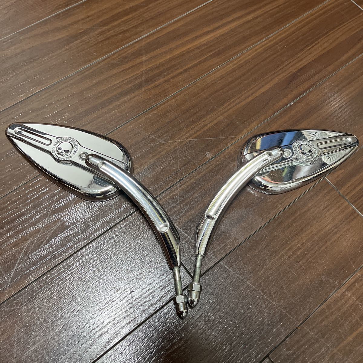 ハーレー 純正 オプション スカル ミラー 中古品 スポーツスター