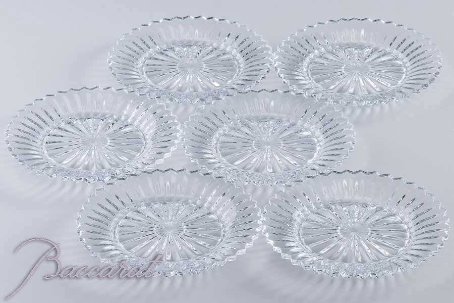 Baccarat】『 バカラ ミルニュイ クリスタル プレート 6客 径16cm 箱付