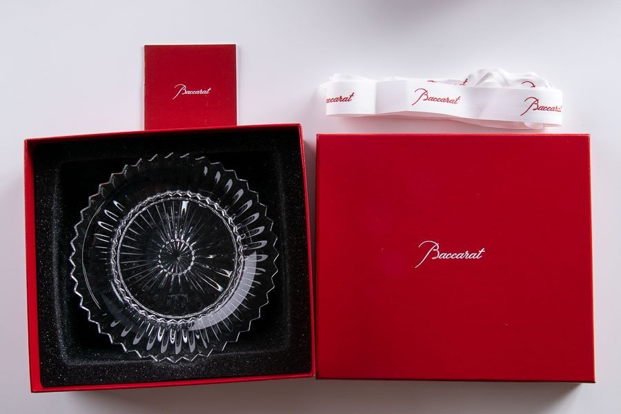 Baccarat】『 バカラ ミルニュイ クリスタル プレート 6客 径16cm 箱付
