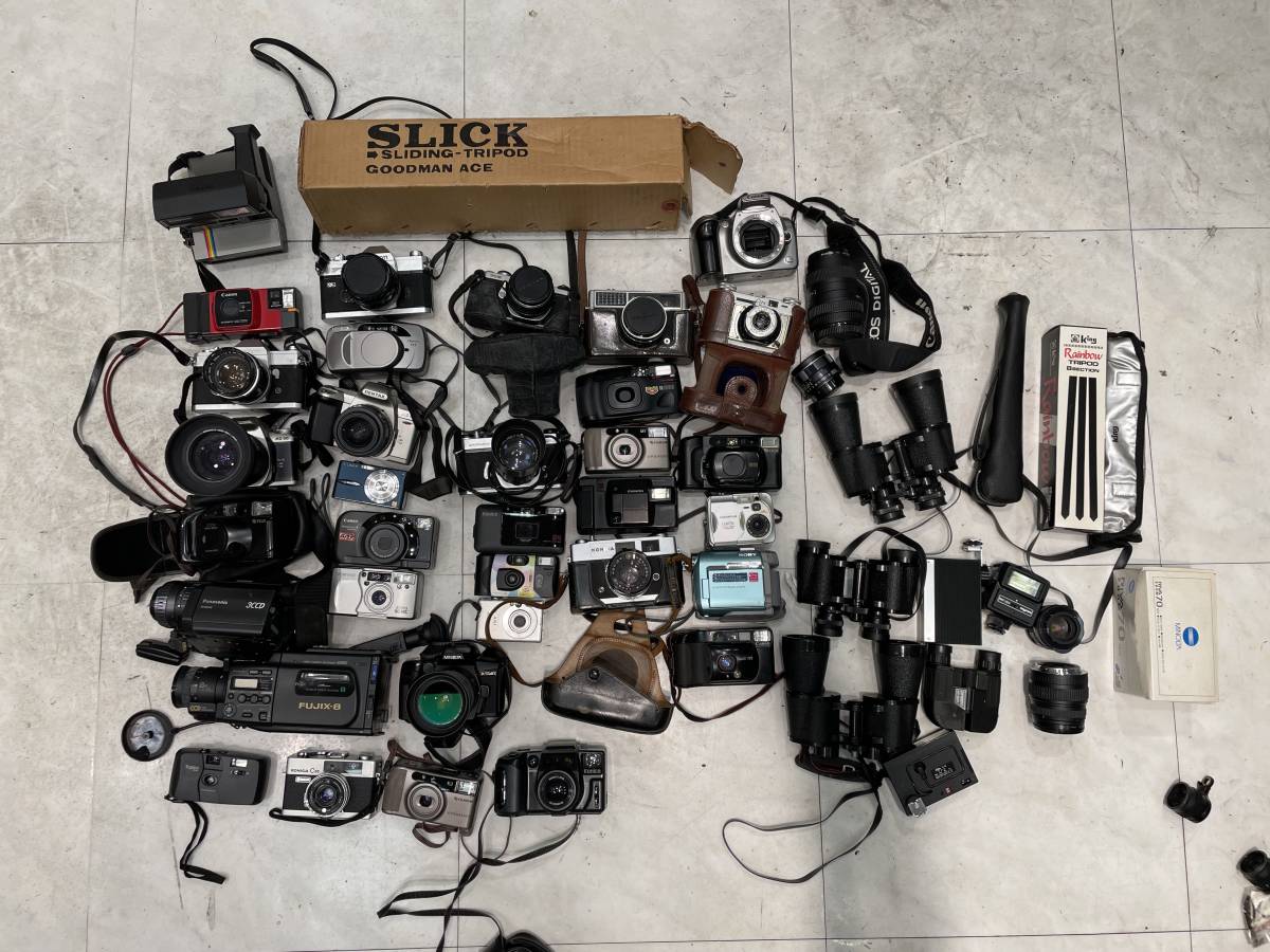 ジャンクカメラおまとめ　canon/MINOLTA/OLYMPUS/Nikon/ゼニス/KONIKA/デジカメ/フィルム/8ミリ/双眼鏡/三脚/双眼鏡 