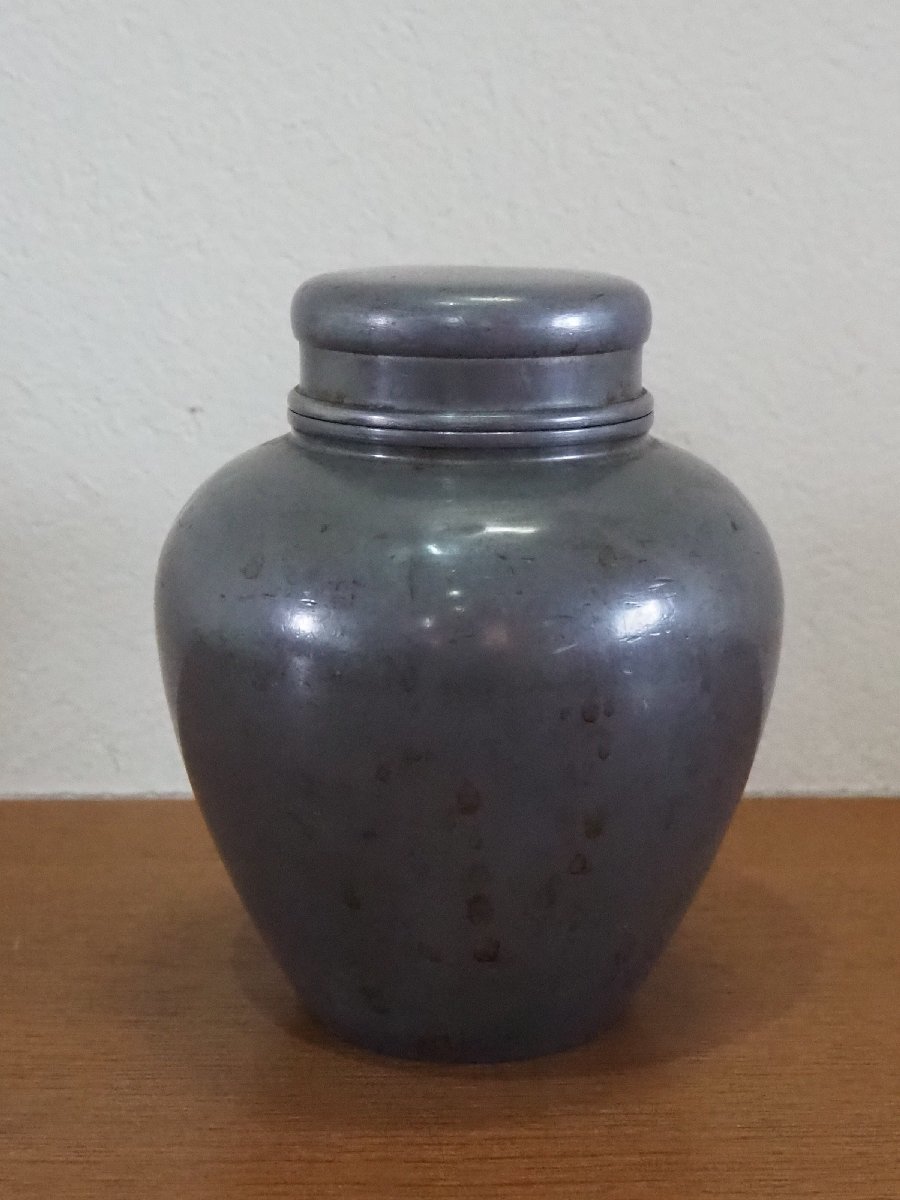 夢工房】時代 古錫 煎茶 茶壷 高さ18.9㎝ 重量1490g CC-119